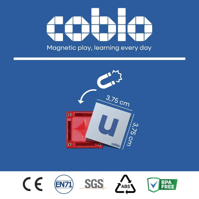 Coblo magneet toppers afmetingen detail 3,75 cm veilig speelgoed certificaten CE EN71 BPA vrij