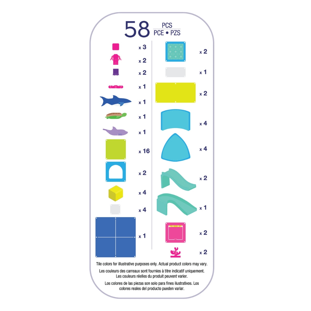 Magnetic magna tiles inhoud lijst 58 stuks magnetische onderdelen inclusief pop it fidget toy blokken