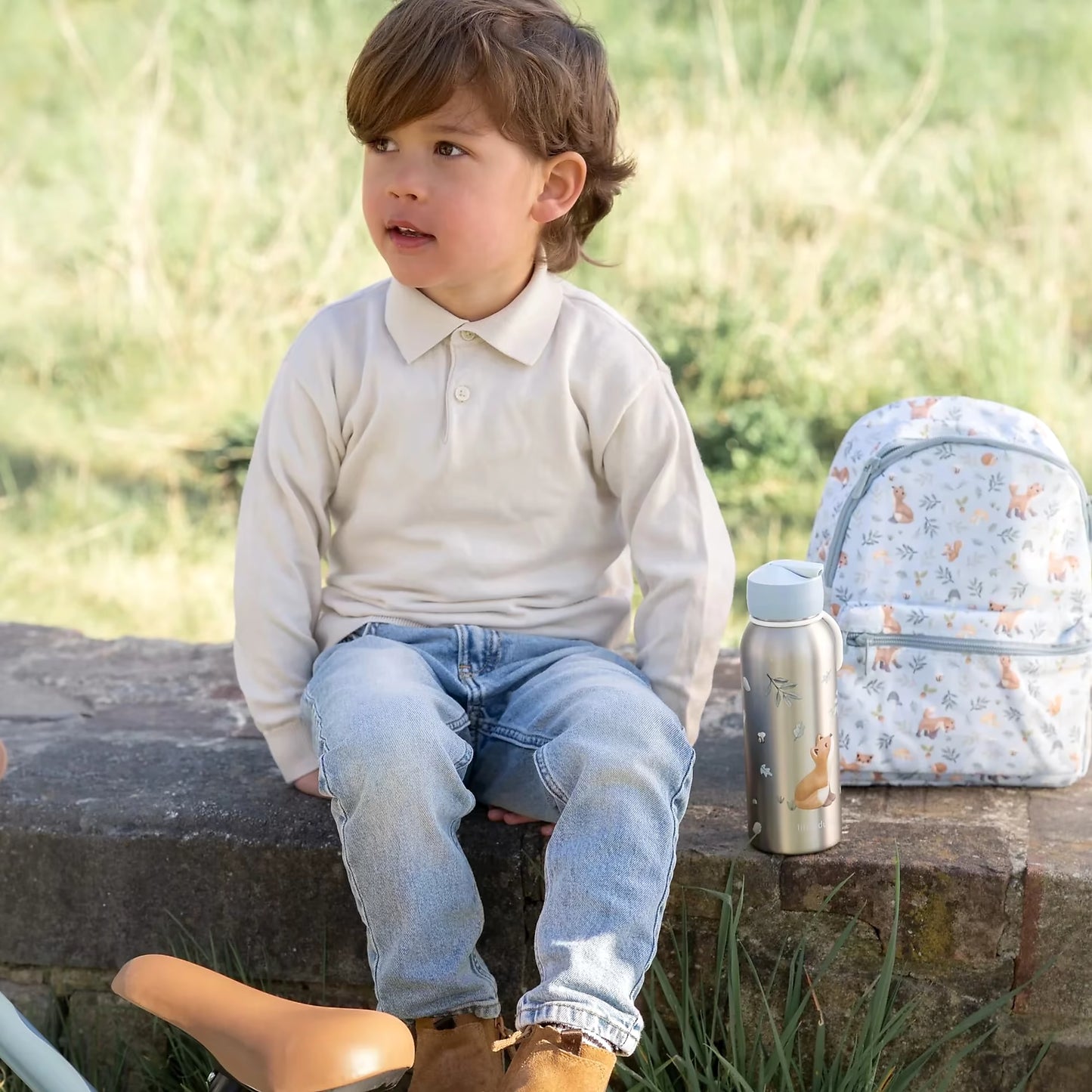 Mepal Isoleerfles Forest Friends 350 ml, kind en drinkfles met vosje, ideaal voor buitenspelen en school.