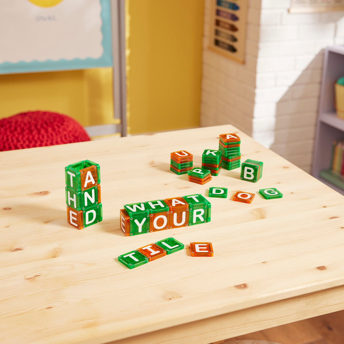 Magna Tiles microMAGS Learn Letters 56 pc woorden bouwen kleurrijke kinderkamer cadeau