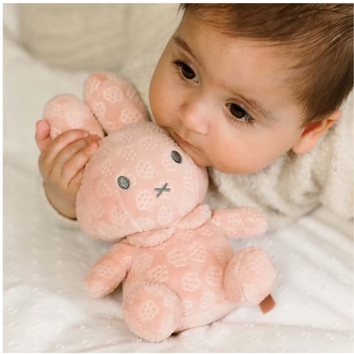 Baby knuffelt zachte roze Nijntje knuffel Pink Flower 20cm, ideaal baby cadeau en sensorisch speelgoed.