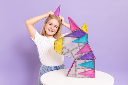 Connetix Glitter Unicorn Eenhoorn Pack - 56 magnetische bouwstenen