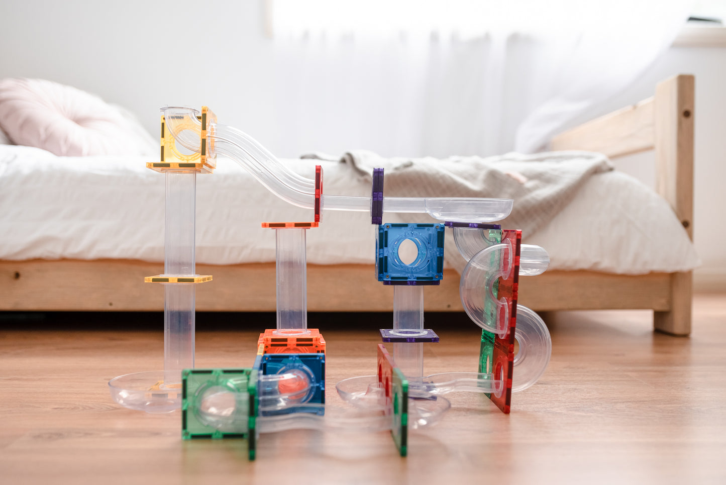 Connetix Rainbow Ball Run Knikkerbaan Pack - 92 magnetische bouwstenen