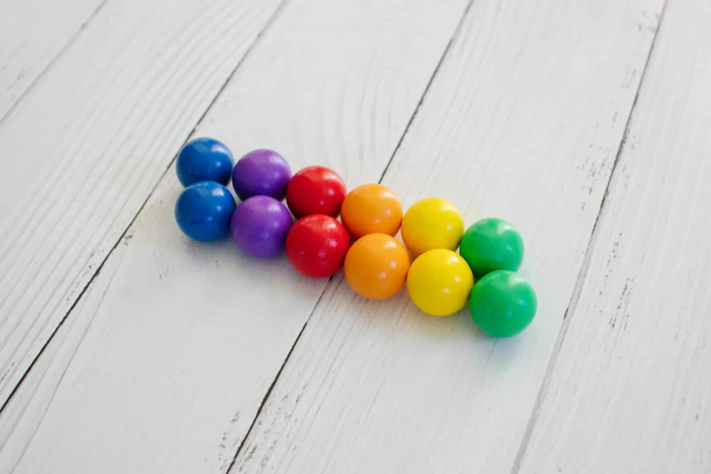 Connetix Rainbow Ball Pack - 12 Houten knikkers los - Ball Run