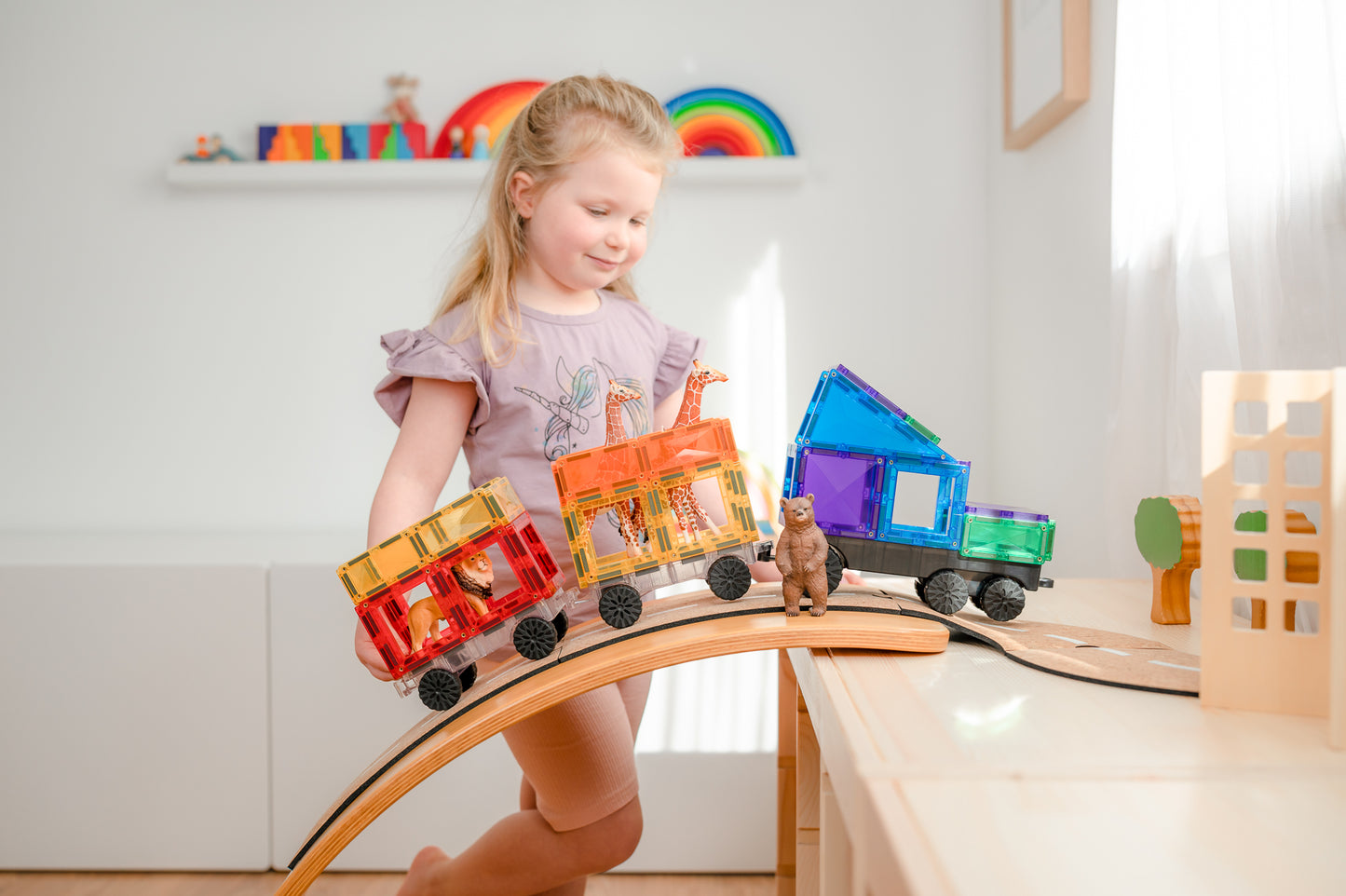 Connetix Rainbow Transport Pack - 50 magnetische bouwstenen