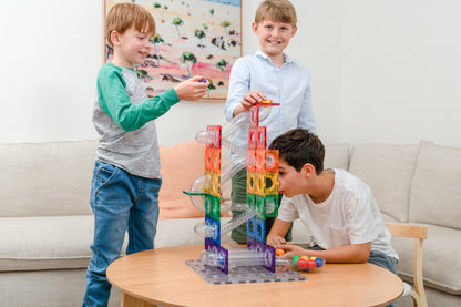 Connetix Rainbow Ball Run Knikkerbaan Pack - 92 magnetische bouwstenen