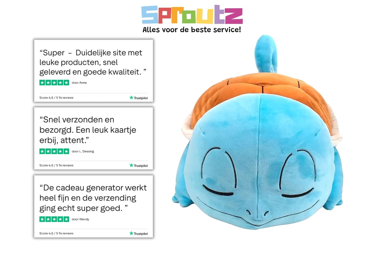 Jazware Sleeping Squirtle Pokémon knuffel 46cm