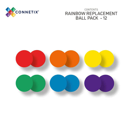 Connetix Rainbow Ball Pack - 12 Houten knikkers los - Ball Run