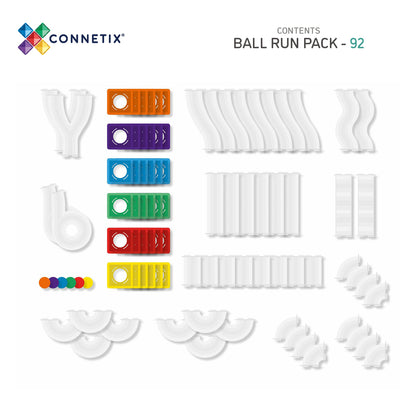 Connetix Rainbow Ball Run Knikkerbaan Pack - 92 magnetische bouwstenen