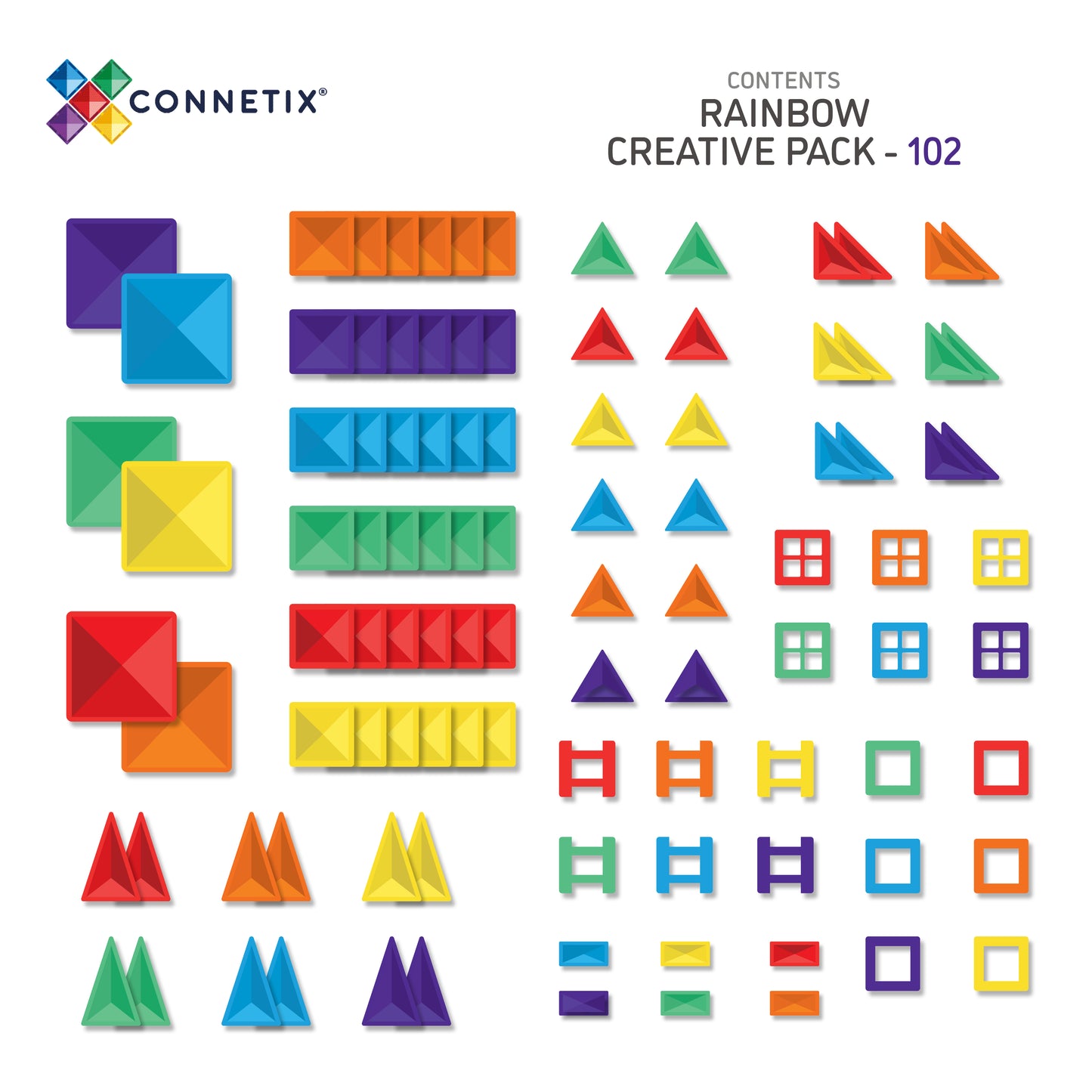 Connetix Rainbow Creative Pack - 102 magnetische bouwstenen