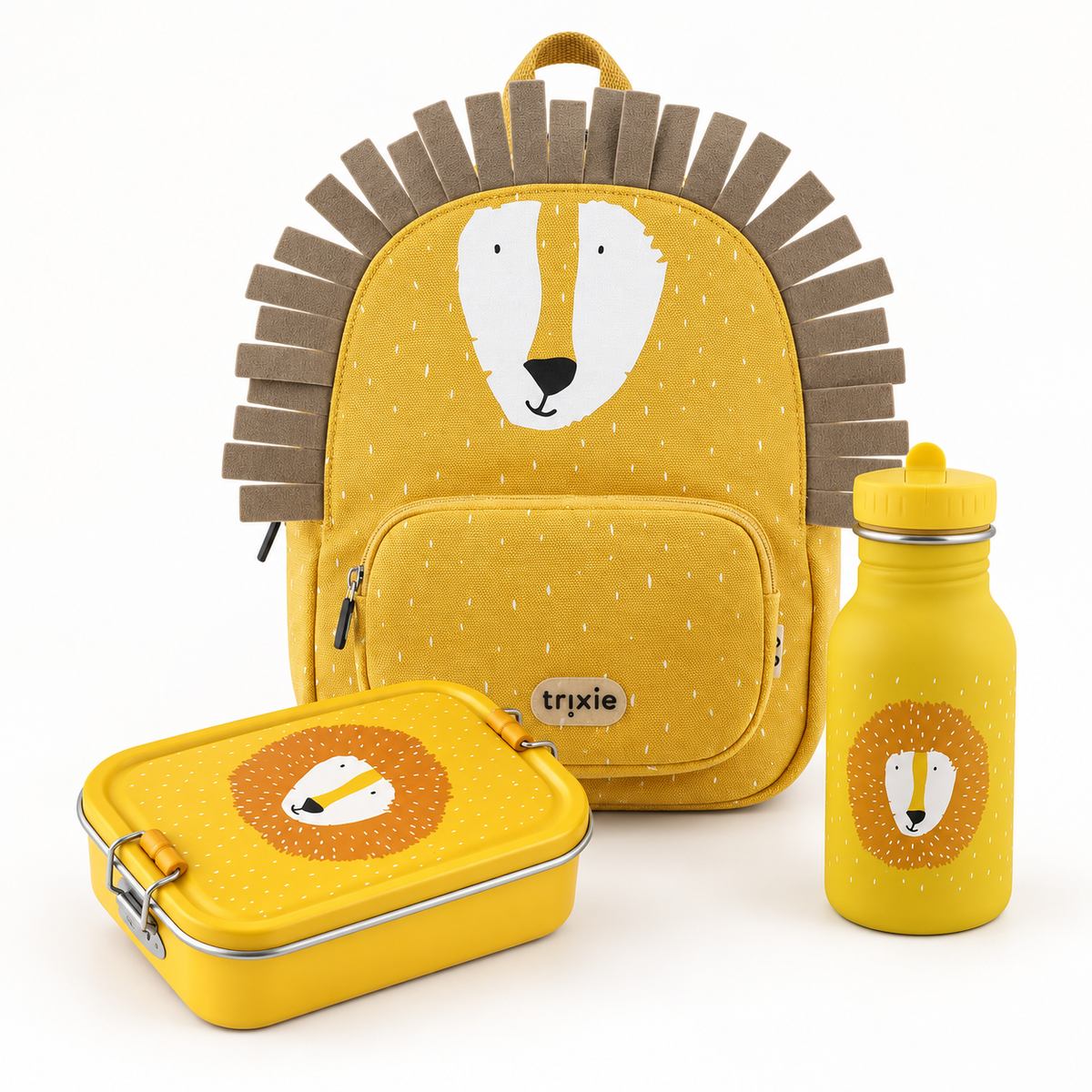 Trixie Rugzak, RVS Broodtrommel & Drinkbeker van Mr. Lion