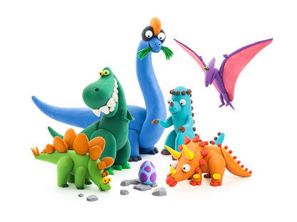 Hey Clay Dinos - Dinosaurus set - 15 potjes boetseerklei