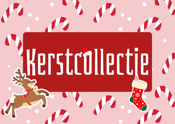 Kerstcollectie met zuurstokjes, een rendier en een kerstsok