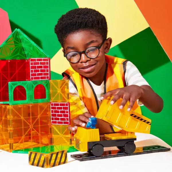MAGNA-TILES Cars Magnetic Construction Set 2-Piece Blue and Orange MAGNA-TILES Cars Magnetic Construction Set 2-Piece Blue and Orange