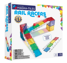Rail Racers verpakking met 33 magnetische tegels en micromags voor een knikkerbaan magnetisch.