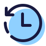 Klok icoon groot dat retourbeleid en tevredenheidsgarantie van 30 dagen symboliseert bij Sproutz.