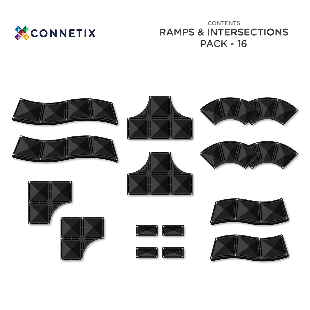 Connetix Ramps & Intersections - 16 magnetische bouwstenen