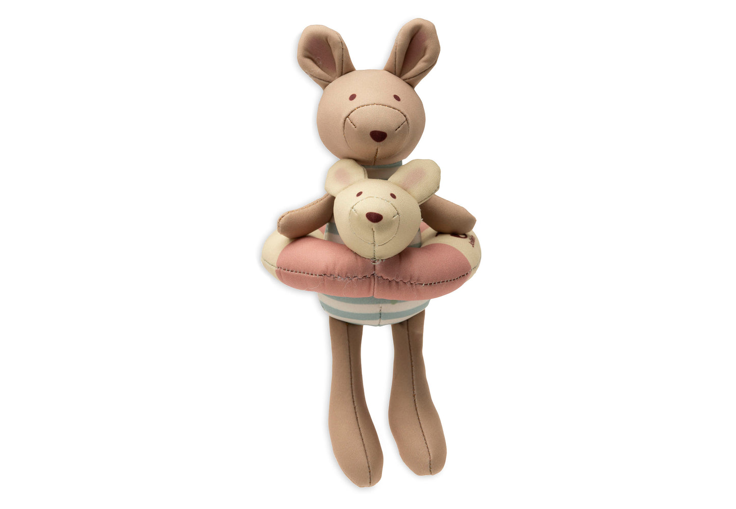 Bad pop Jollein Kangaroots met zwemband, beige kangoeroeknuffel voor badspeelgoed baby en peuter