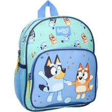 Blauwe Bluey rugzak voor kinderen met vrolijk design van Bluey en Bingo, ideaal als back to school tas.