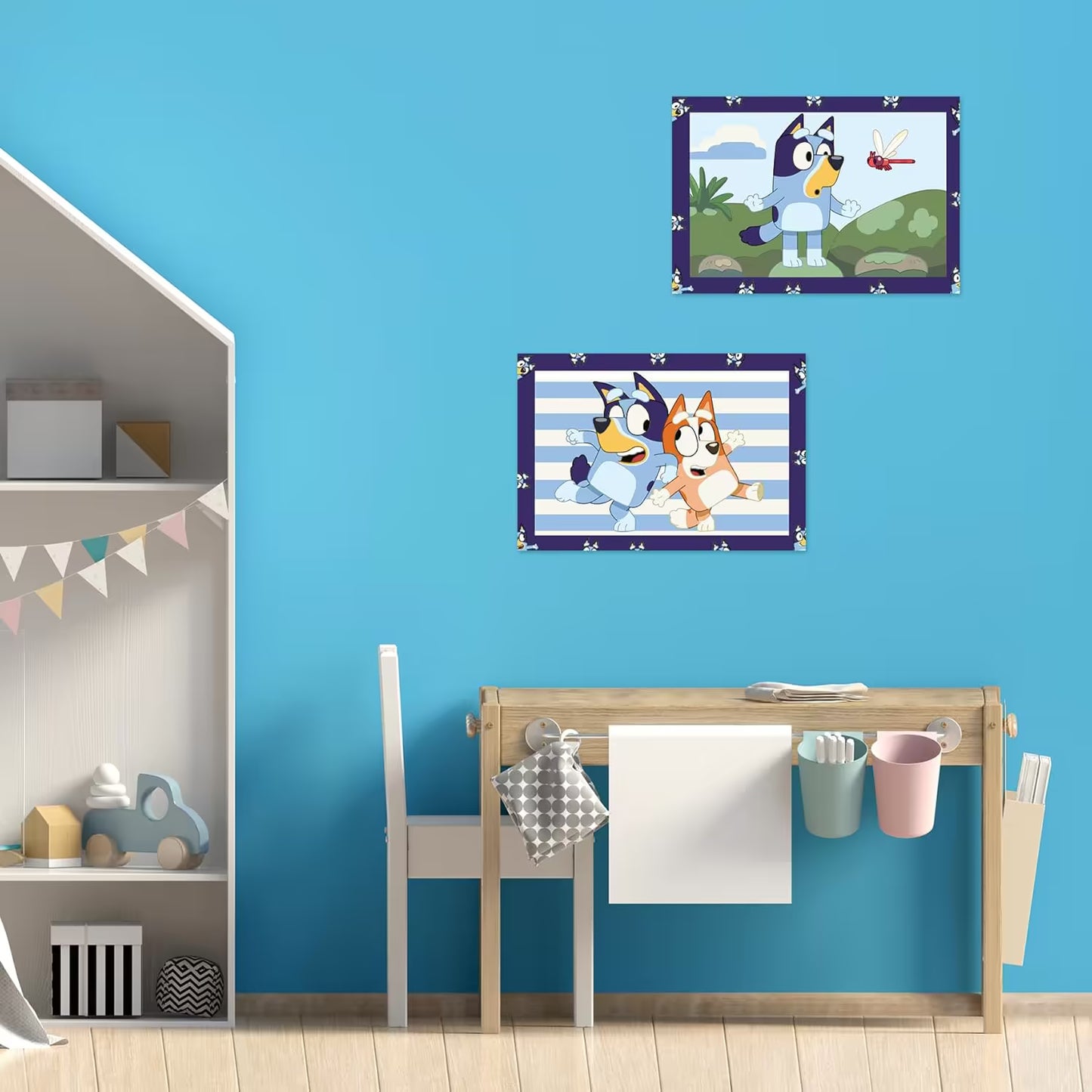Ravensburger CreArt Bluey schilderijen als kindvriendelijke wanddecoratie, leuk om te knutselen en op te hangen.