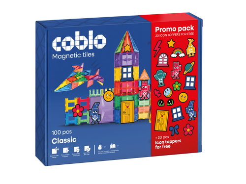 Coblo Classic Promopack 100 - 20 incon toppers - 100 magnetische tegels OP=OP