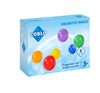 Coblo knikkerbaan ballenset verpakking voorkant met 6 gekleurde houten ballen en Magnetic Magic tekst