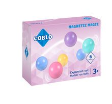 Coblo knikkerbaan balletjes verpakking pastel, magnetisch speelgoed uitbreidingsset met 6 stuks 3+