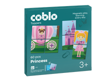 Coblo Magneettoppers Prinsessen 60 stuks voorkant verpakking met prinses, kasteel en koets illustraties