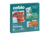 Coblo Magneettoppers wereldkaart 60 stuks voorkant verpakking met continenten en magnetisch speelgoed