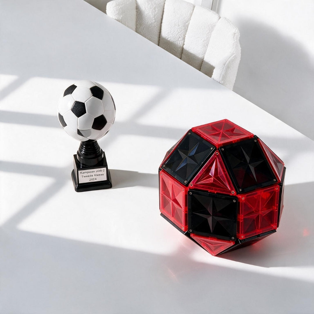 Magnetisch speelgoed Coblo magneten rood zwarte bal constructie speelgoed bouwen met magneten creatief