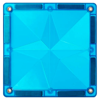 Coblo magnetisch speelgoed vierkante tegel bovenaanzicht blauw transparant kunststof