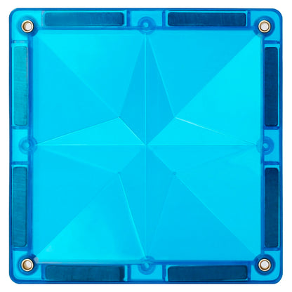 Coblo magnetische tegels blauw vierkant bovenaanzicht met sterke magneten en ster patroon detail