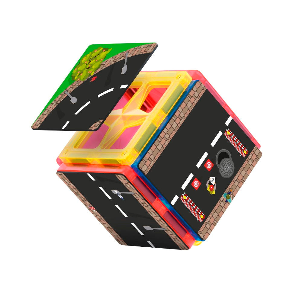 3D weergave Coblo Magneet Toppers Wegen kubus met kleurrijke magnetische tegels