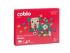 Coblo Mini Classic Mozaïk Toppers voorkant verpakking met 40 magnetische tegels en 60 toppers, rood