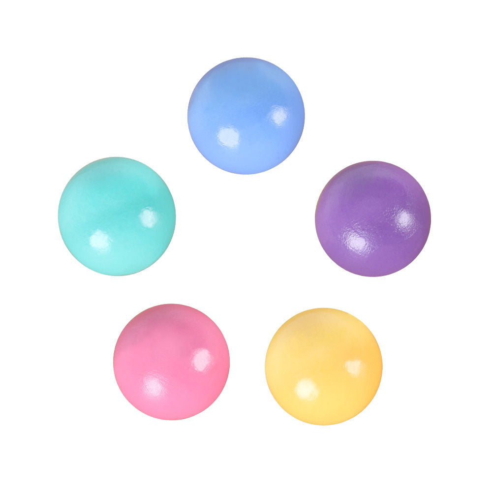 Coblo pastel knikkers set van vijf stuks in blauw, paars, roze, geel en mint voor magnetische knikkerbaan