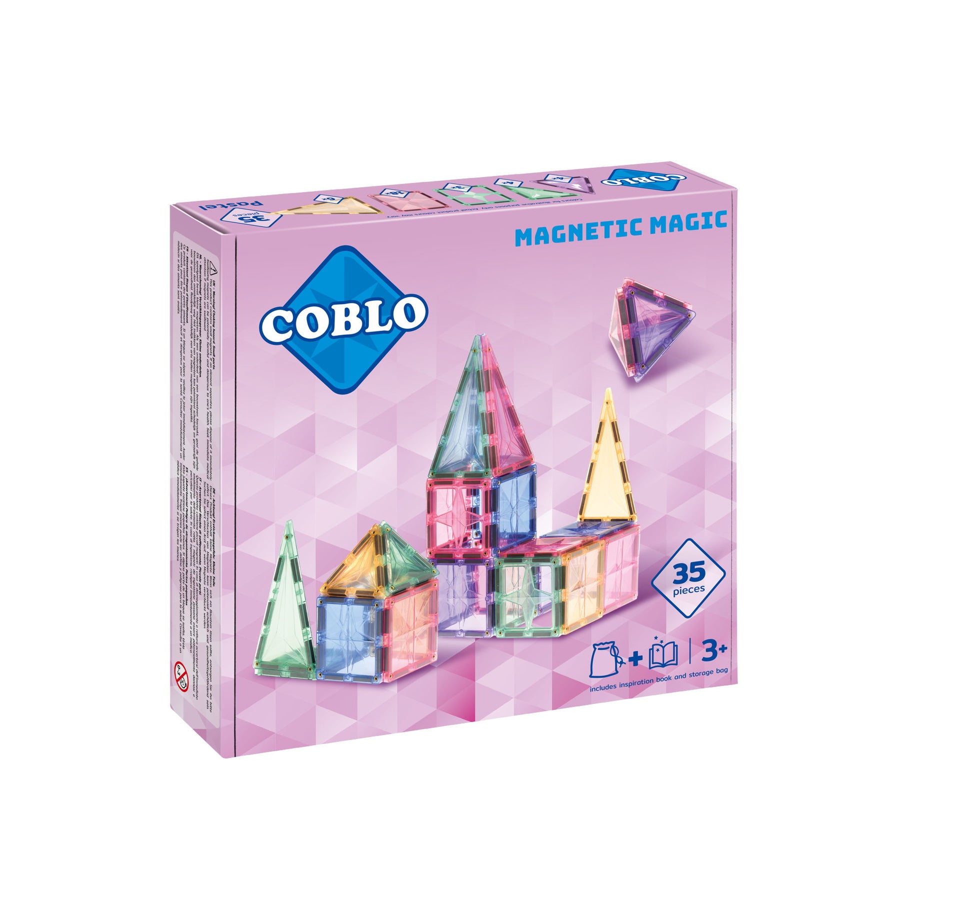 Coblo pastel starterset verpakking zijaanzicht roze doos met STEM speelgoed voor kinderen 3+