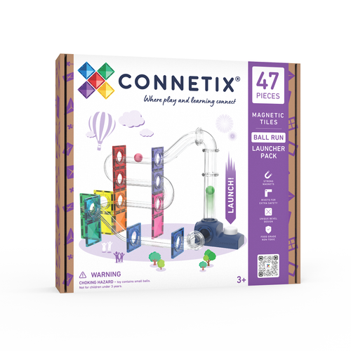 Connetix Ball Run Launcher Knikkerbaan Pack - 47 magnetische tegels
