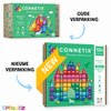 Connetix Bright Creative Pack 104 magnetische tegels verpakking voorkant met kleurrijk kasteel