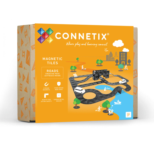 Connetix Creative Roads Wegen Pack - 48 magnetische tegels