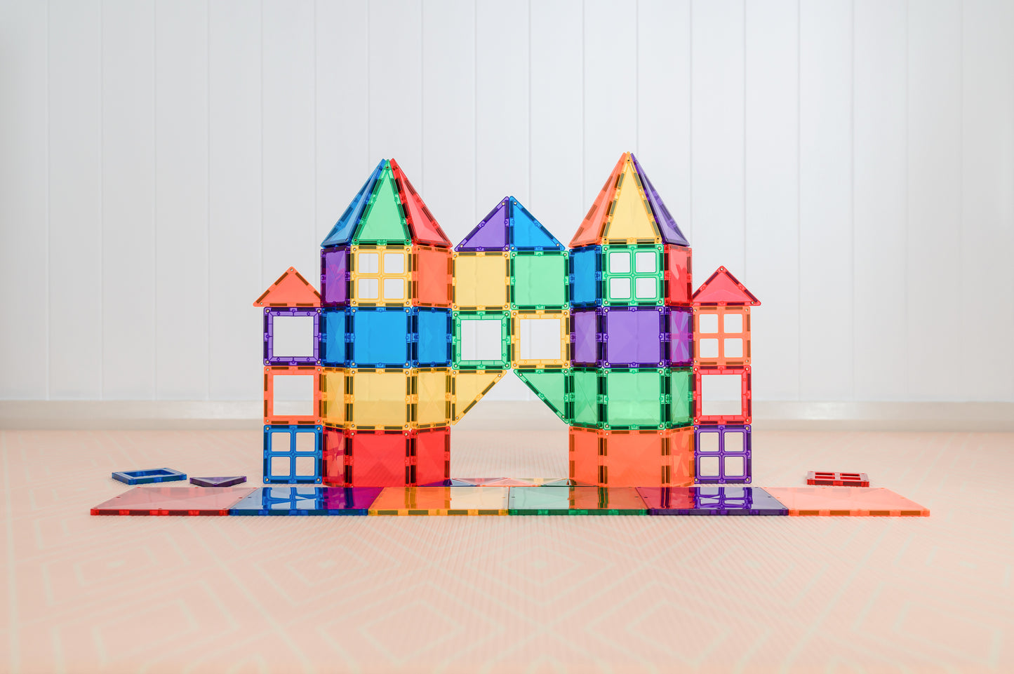 Kasteel met torens en poort van Connetix Rainbow Starter Pack 60pc – magneten speelgoed voor kinderen