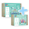 Connetix Pastel Ball Run bundel verpakking voorkant met magnetische tegels knikkerbaan en creative pack