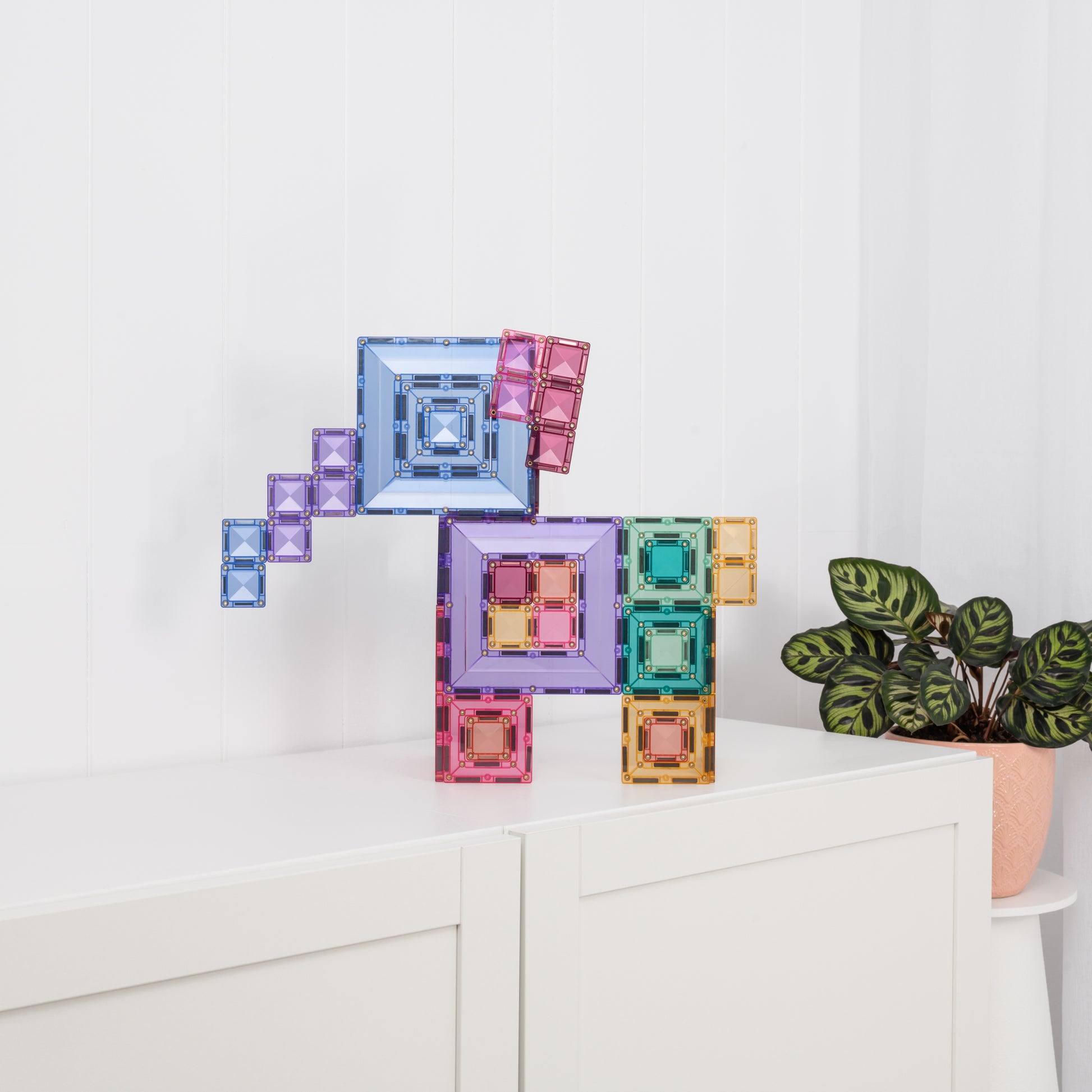 Connetix Pastel Portal Pack 48pc magnetische tegels creatieve robot constructie met groene plant