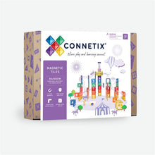 Connetix Super Ball Run Pack 134pc voorkant verpakking met magnetische tegels en rainbow design