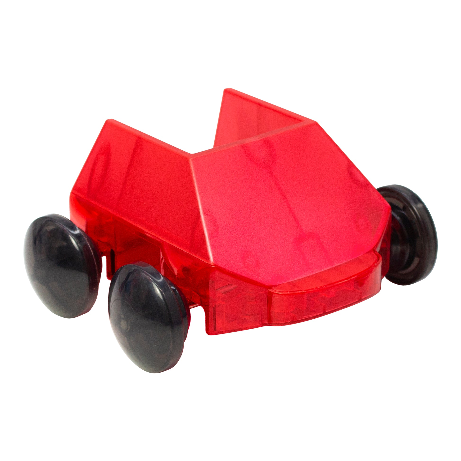 Magnetic magna tiles dashers rood autootje zijaanzicht zonder bestuurder magnetische onderdelen
