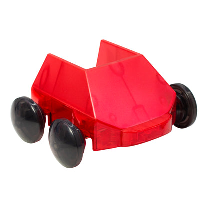 Magnetic magna tiles dashers rood autootje zijaanzicht zonder bestuurder magnetische onderdelen
