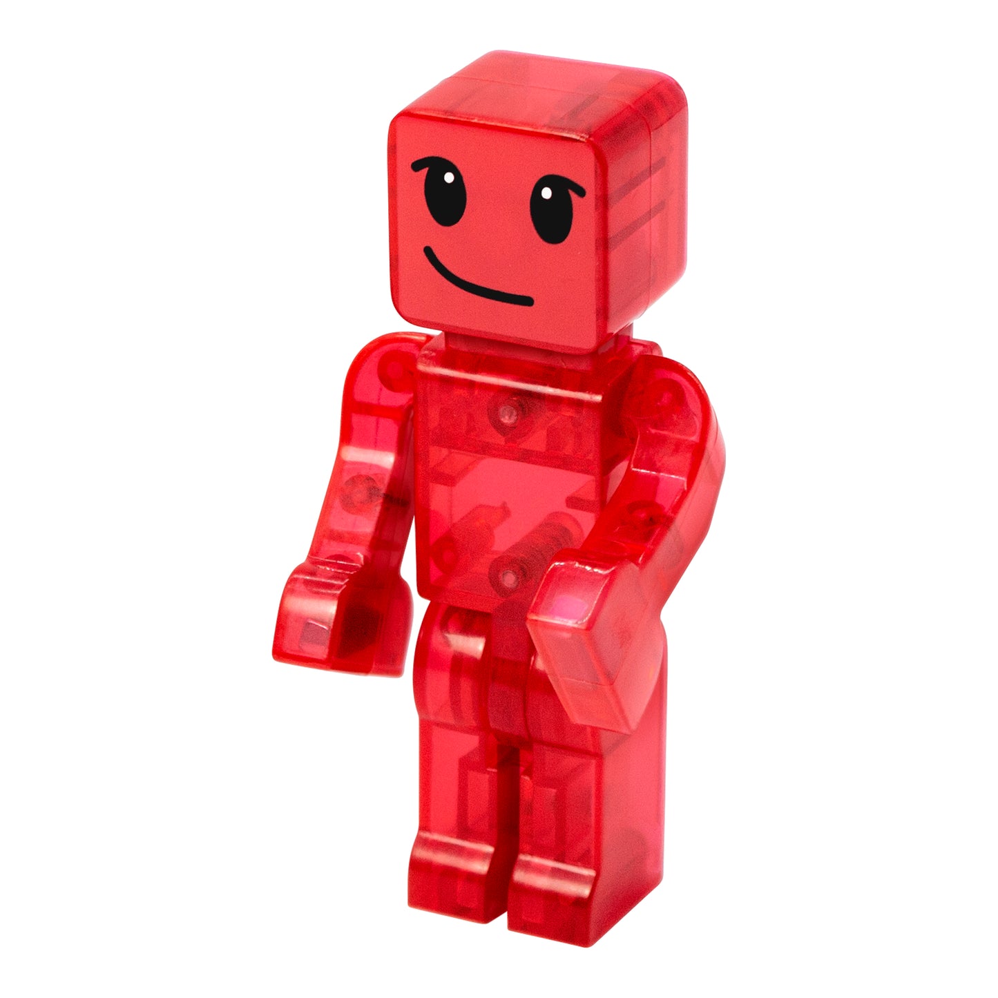Magnetic magna tiles dashers rood transparant figuurtje detailfoto 6 magnetische tegels personage