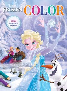Deltas Disney Frozen kleurplaten voorkant verpakking met Elsa, Anna, Kristoff en Olaf in sneeuwlandschap
