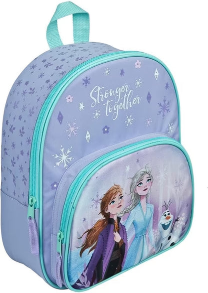 Paarse Disney Frozen rugzak kind met Anna, Elsa en Olaf, ideaal voor kinderen, kleine rugzak voor school.