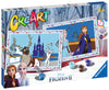 Frozen CreArt doos zijkant met Anna, Elsa, Sven en Olaf schilderijen, creatief Frozen cadeau voor kinderen