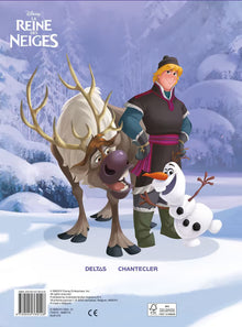 Frozen kleurplaat achterzijde doos met Kristoff, rendier Sven en Olaf, uitgave Deltas Chantecler